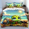 Schattig Schildpad Strand Decoraties Set Zacht Comfortabel Dekbedovertrek Beddengoed Set Inbegrepen 1*Dekbedovertrek & 2*Kussenslopen cadeau