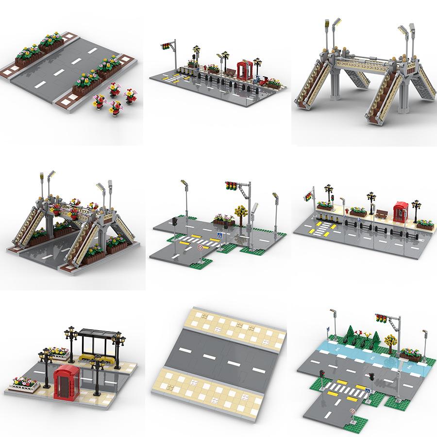 High-Quality Grey City Road Baseplate Building Blocks with Pedestrian Crossing Tiles eds 60301 69915 71772