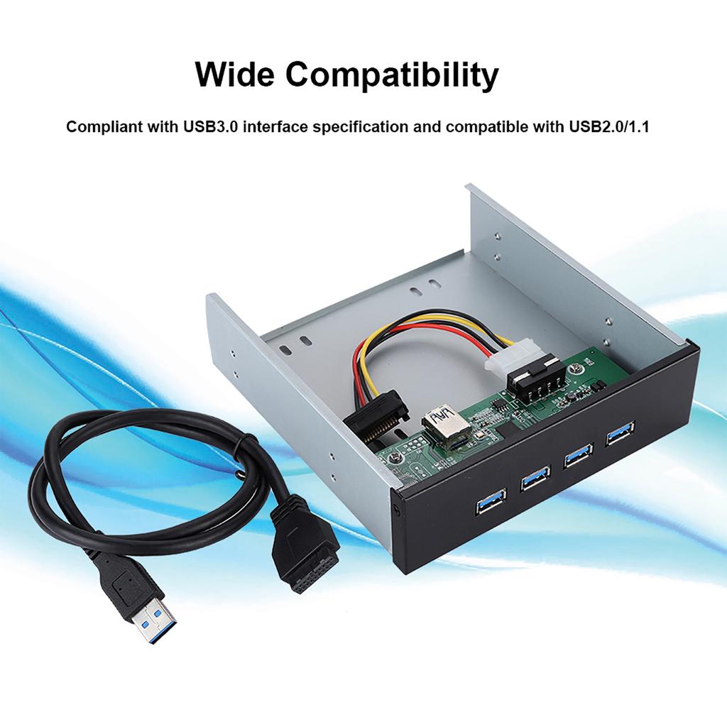 5.25 Inch 19PIN To USB3.0 CD Driver 4 Port HUB Front Panel CD ROM Expansion Mobile Rack