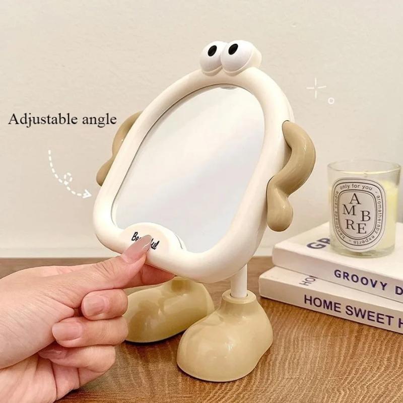 Big Eyes Cute Makeup Mirror Decorative Mirrors Desktop Bedroom Home Student Dormitory Portable Small Mirror Adjustable Angle