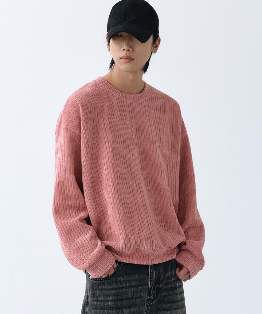 LXT Soft Velour Corduroy Sweatshirt [Pink]