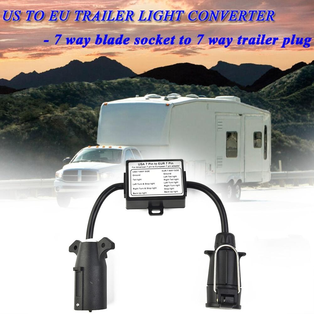 Trailer Light Converter 7-Way Blade Socket 7-Pin New