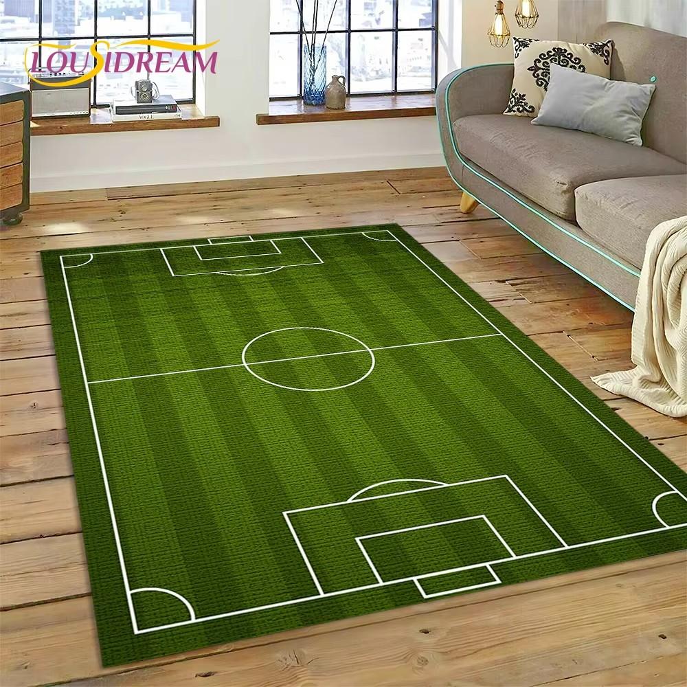 Soccer Football Field Rug Carpet for Living Room Bedroom Home Decor,Floor Mat Non-slip Decoration for Sofa Kitchen Doormat Gifts