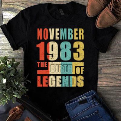 November 1983 The Birth Of Legends Vintage Unisex Men's and Women's T-shirts