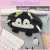 Penguin Pencil Case Plush Large Capacity Girls Stationery Storage Bag For Students