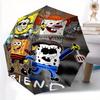 Scary Spongebob Theme Automatic Opening and Closing UmbrellaPortable 3 Fold Small Umbrella for Men and Women.C074