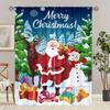 2 Stück - Elch Weihnachten Dekorative Bedruckte Vorhänge - Polyestermaterial - geeignet für Schlafzimmer, Wohnzimmer, Arbeitszimmer