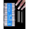 240pcs Transparent Nail Stickers, Suitable For Acrylic Nails, Extra Long, Removable, 12 Sizes, Half-Cover Straight Nails For Nail Salons, Home DIY