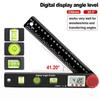 4 In 1 Digital Angle Finder Digital Protractor Angle Measuring Tools 3 Different Bubbles Spirit Level Ruler For Woodworkers