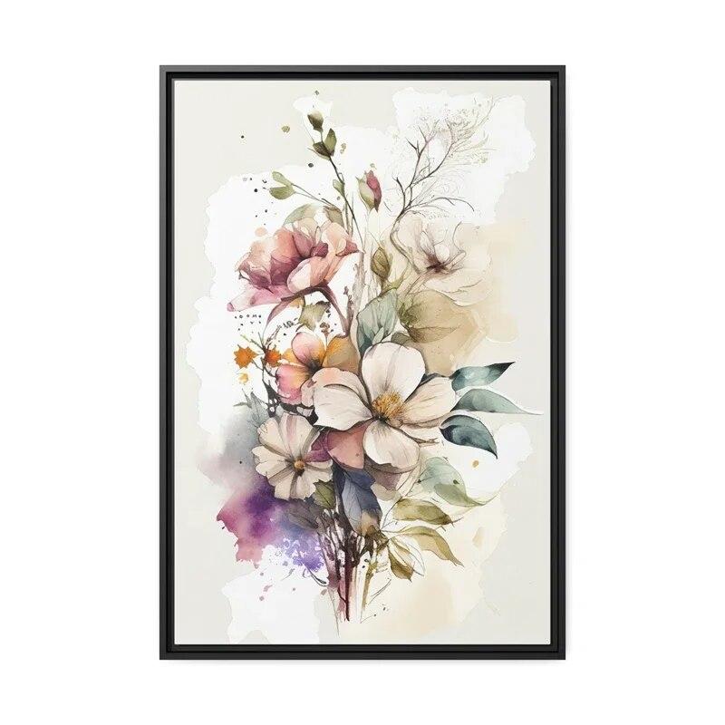 Flower Art Watercolor Posters Aesthetics Colorful Flowers Canvas Painting Print For Wall Art Home Decoration Kitchen Room Decor