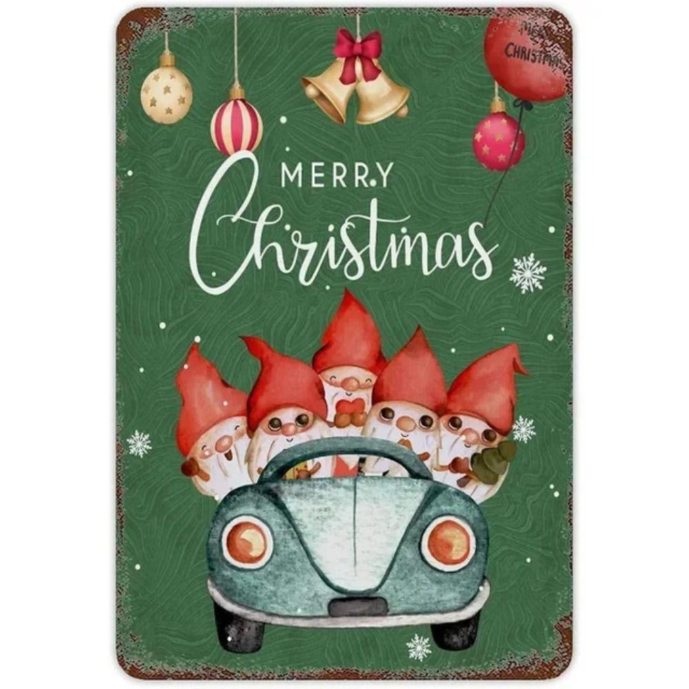 Vrolijk Kerstfeest Kerstman Metalen Bord, Feestelijke Vakantie Wanddecoratie 20x30cm