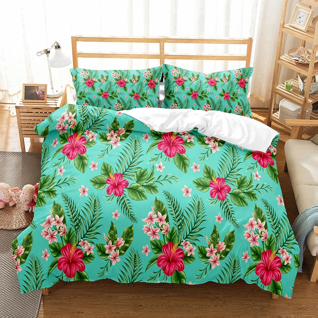 Botanical Flower Duvet Cover Single King Size Garden Leaves Floral Bedding Set Polyester Nature Theme Quilt Cover For Girl Women