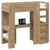 Loft Bed Frame with Desk Artisan Oak 75 X 190 Cm
