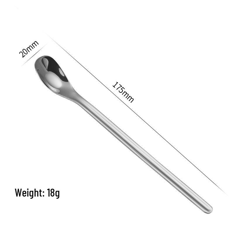 304 Stainless Steel Yuanbao Children's Long Handle Dessert & Mixing Spoon
