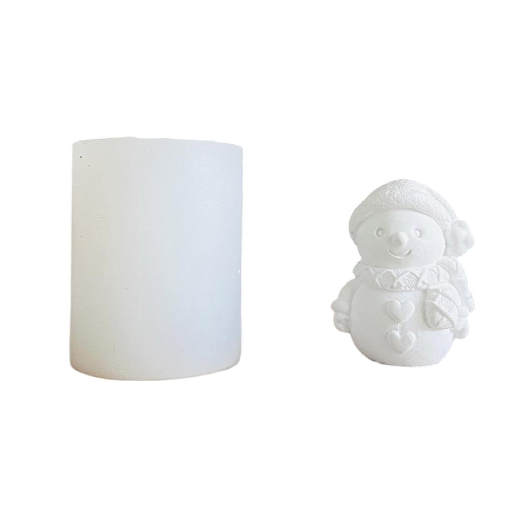 3D Snowman Candle Molds Silicone Mould Christmas Molds Casting Moulds Soap Molds Epoxy Resin Molds for Home Decorations