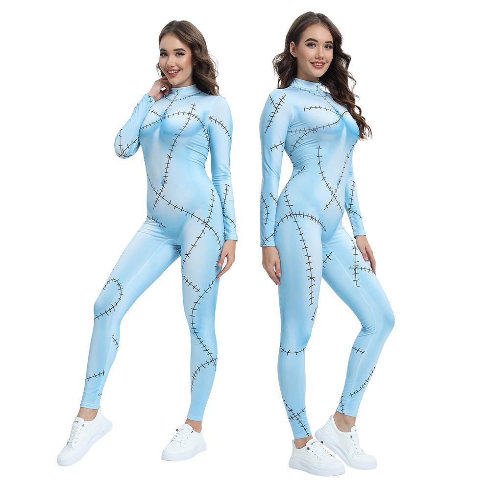 Halloween Costume Christmas Horror Night Sally Dress Stacked On Cosplay Digital Printed Costume