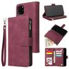 Leren Rits Portemonnee Telefoonhoesje met Stand voor iPhone 12/XS