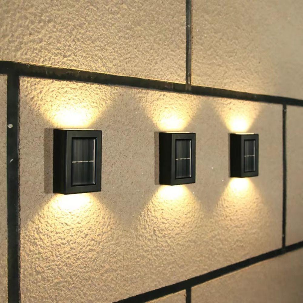2Pcs Waterproof Solar Wall Light Solar Powered Decorative Light Solar Garden Light Up Down Lighting LED Solar Light Home Balcony