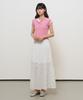 General Idea Flower Shirred Maxi Skirt [White] / Gf2Lsk521