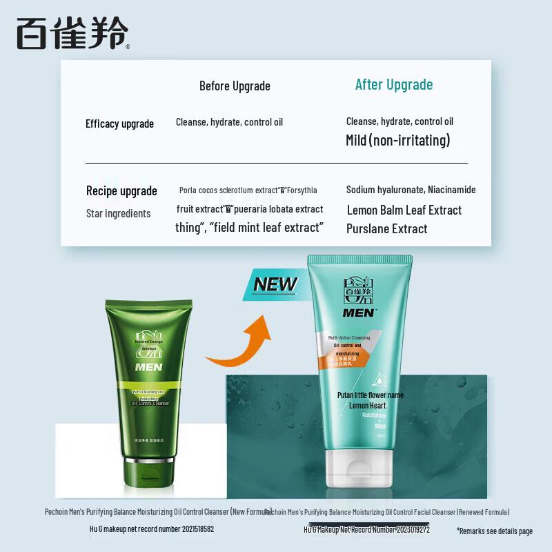 PECHOIN Men's Purifying & Hydrating Oil Control Cleanser