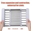 Drain Basket Stainless Steel Kitchen Sink Drain Basket Telescopic Drying Rack with Non-Slip Support Utensils Storage Holder