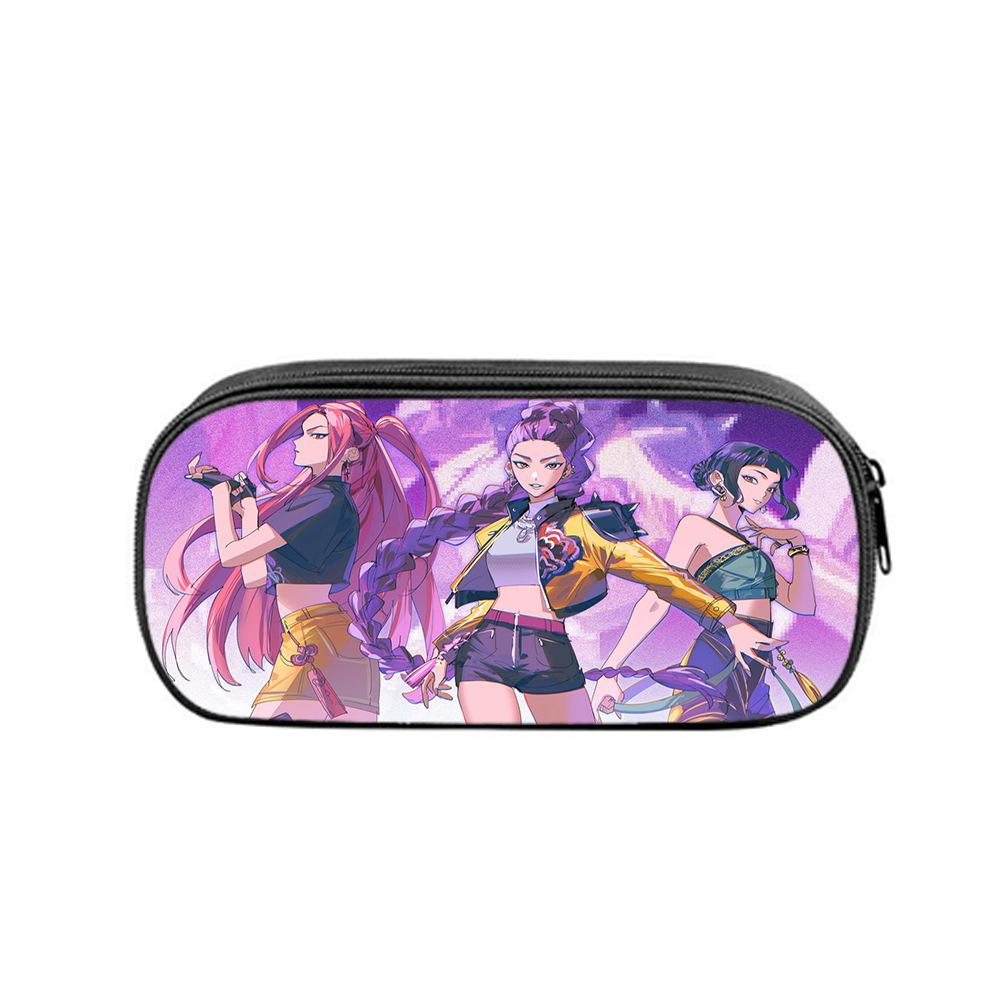Huntrix Kpop Studenten-Print Federmäppchen Kpop Hexenjagd Girlgroup Studentenaufbewahrung Schreibwarentasche Federmäppchen