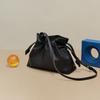 Genuine Leather Women's Bag Fashionable and Simple Bag Single-shoulder Crossbody Bucket Bag Handbag Pleated Bag