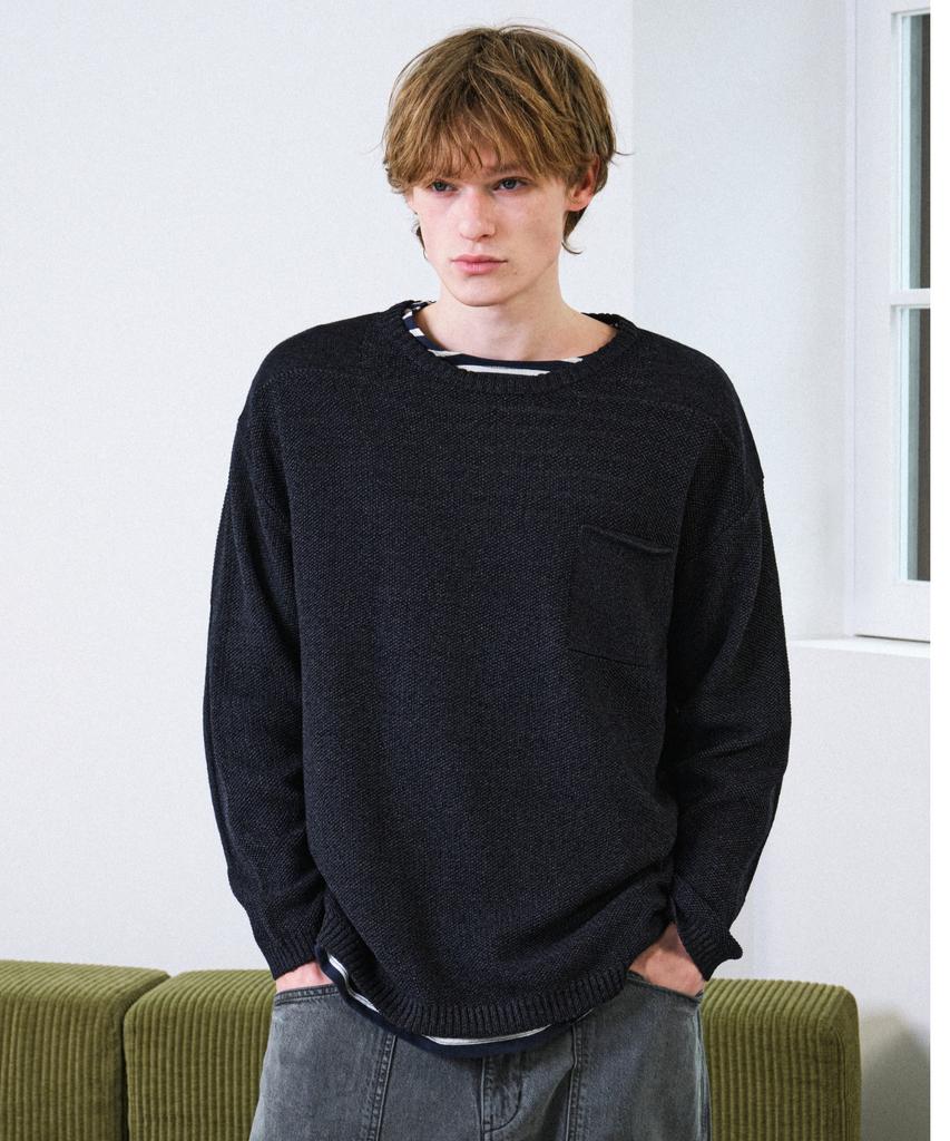 HELEMENT Cozy Rib Pocket Knit (Navy)