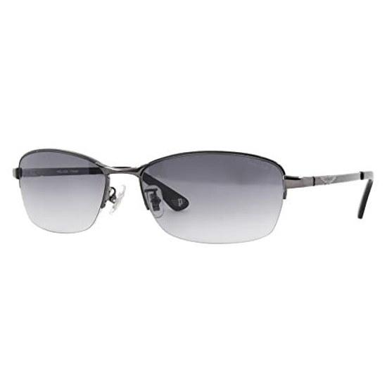 Police Datte Glasses Sunglasses SPLG37J Model Mens Square Half-Rim Nylon
