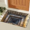 3D Optical Illusion Rug Realistic Visual Trap Doormat Endless Abyss Entrance Rug Non-Slip Floor Mat for Bedroom Bathroom Living Room