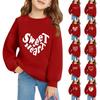 Girls Round Neck Pullovers For Kids Printed Baby Tops Valentine's Day