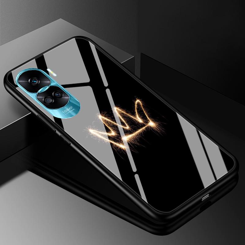 Capa Rígida de Vidro Temperado Para Honor 90 Lite 5G Capa Mármore Funda Coque Para Honor 90 Pro Honor90 90Lite 90Pro Capas de Telefone Bumper