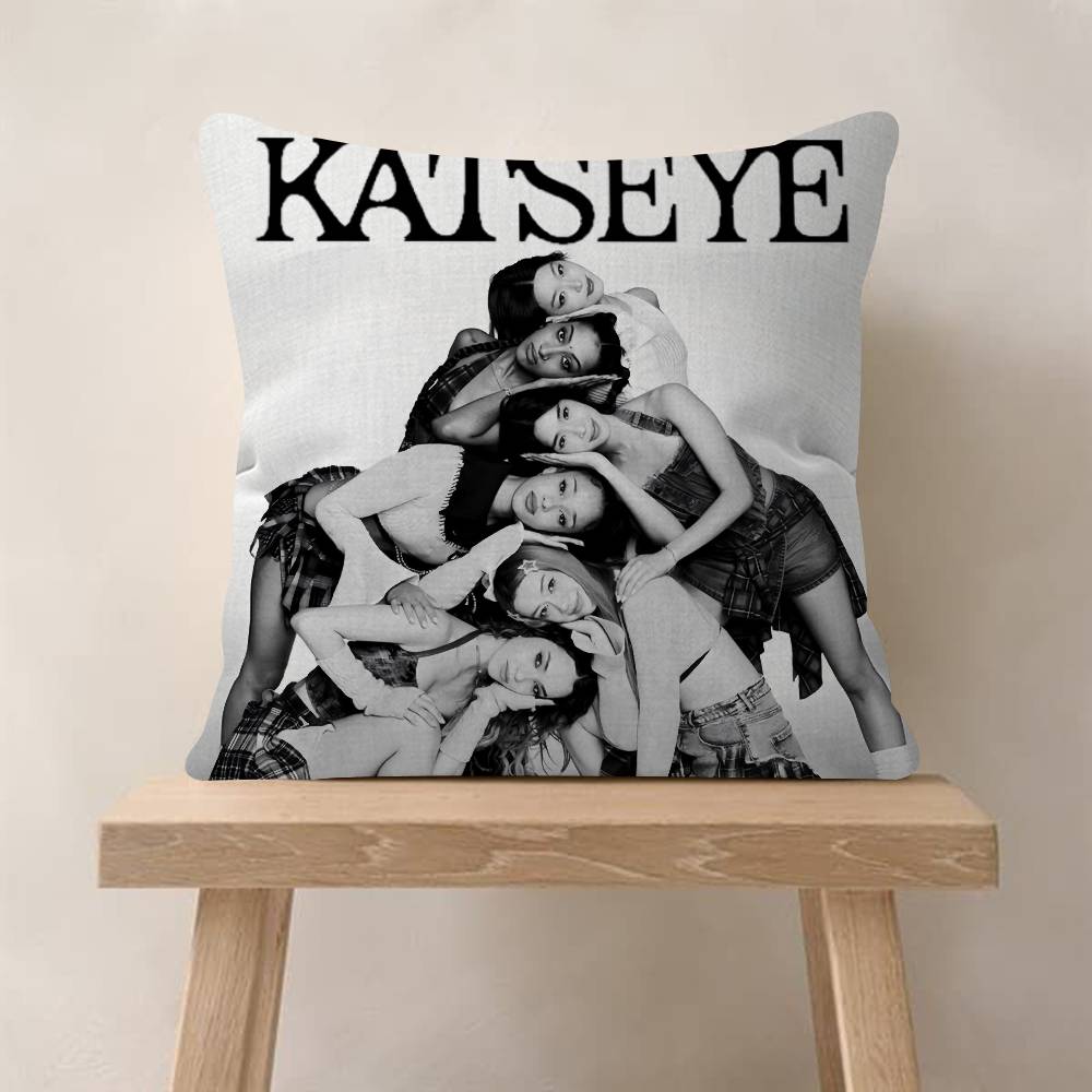 Kpop Hot Girl KKATSEYE  Pillow Cover for Bedroom Room and Living Room Sofa Decorative Cushion Cover