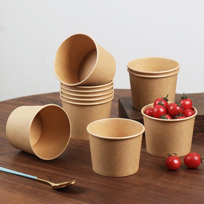 Fangcaodi 550ml Disposable Bamboo Fiber Paper Bowls (20 Pack)