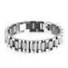 Hip Hop High Quality Zircon Men Biker Bracelet Titanium Steel Shiny Chunky Chain Bracelets Class Party Jewelry Male Gift