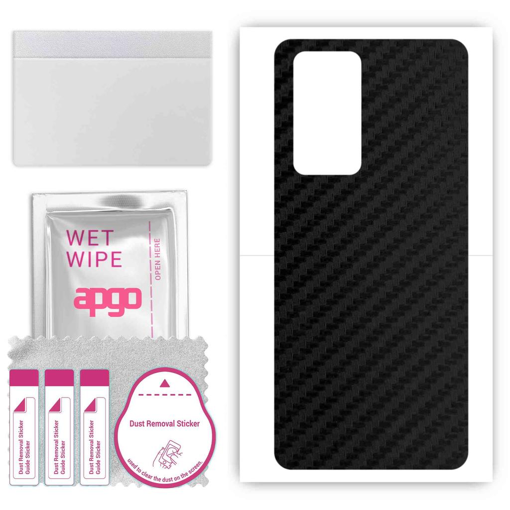 apgo Protective Skin Sticker for the Back Compatible with Oppo Reno 6 Pro+ 5G, Wrap Film, Foil, Vinyl - Pattern Carbon Black