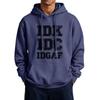 Men's Color Hooded Sweatshirt with Large Pockets and Funny Slogan Print