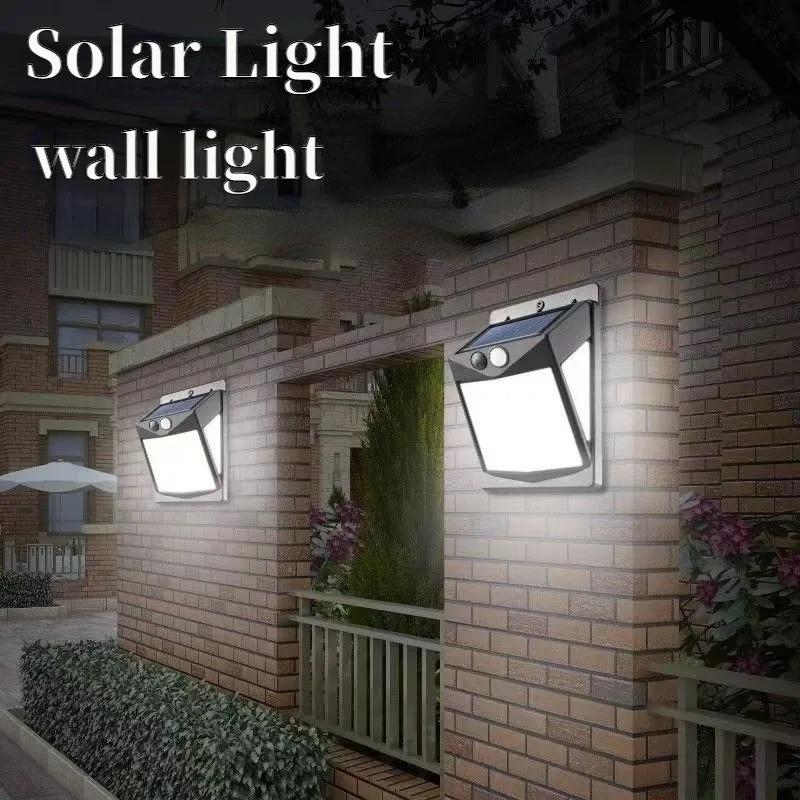 238 LED Solar Wandleuchte Außen Wasserdicht mit Bewegungssensor 3 Lichtmodi Außen Straßenleuchte für Garten Terrasse Hof Weg