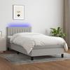 Maison Exclusive - Bed Slatted Base with Mattress and LED Light Grey 90x200cm