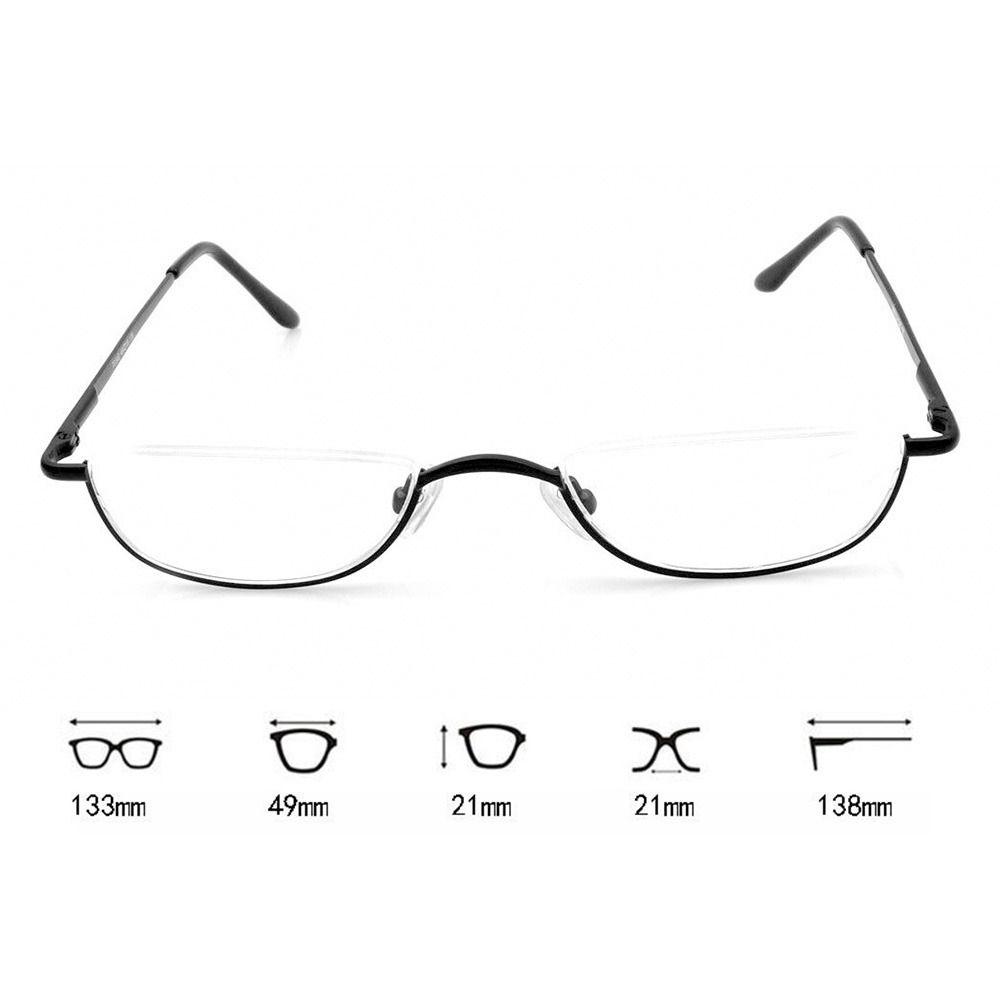 Neue Mode Halbrahmen Metall Ultra Leicht Harz Halbmond Lesebrille Brille +1,00~+4,0 Dioptrien Lesebrille