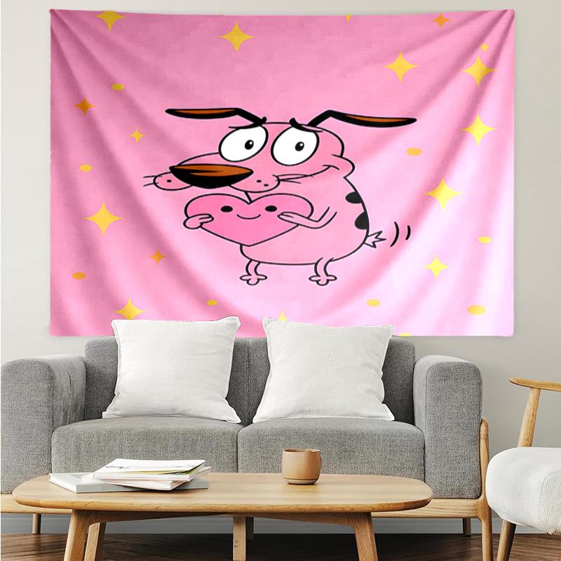 1PC Cowardly Dog Cartoon K-pop Music Group Tapestry Accessories for Bedroom,Livingroom, Dormitory Room Wall Decor Fan Birthday Gifts