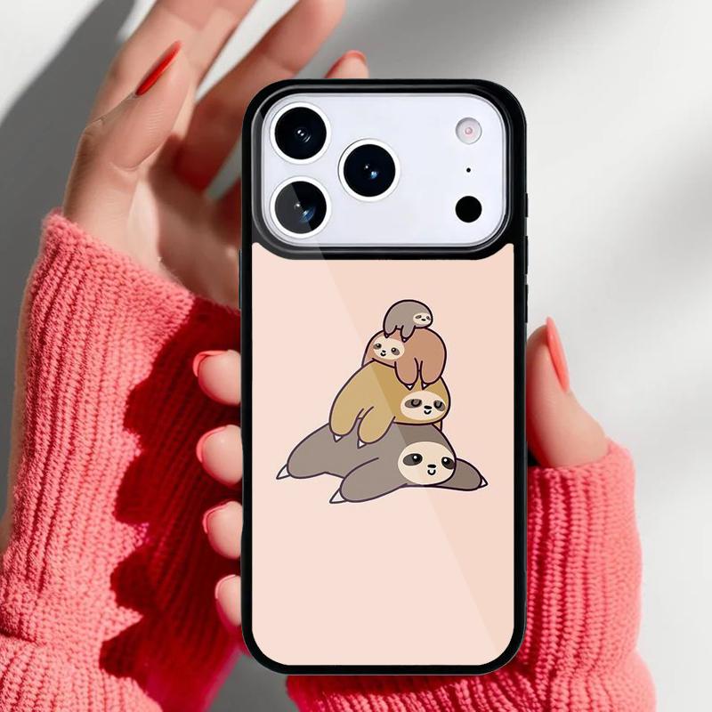 Cute Sloth Animals Phone Case for iPhone 17 16 15 14 13 Pro Max Back Cover for 12 11 Pro Coque