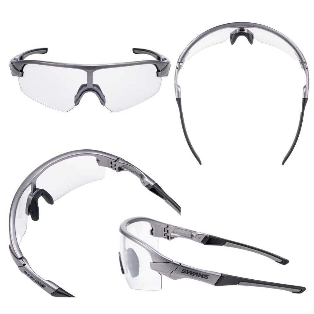 Sportsonnenbrille STRIX STX MGMR Made in Japan Photochrome Gläser Mattes Gunmetal Photochromisch Klar zu Rauch [SWANS] D.A. DA-0066 /