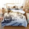 3D Train Steam Engine Bedding Set King Queen Twin Size Duvet Cover Comforter Set for Boys Girls Adults