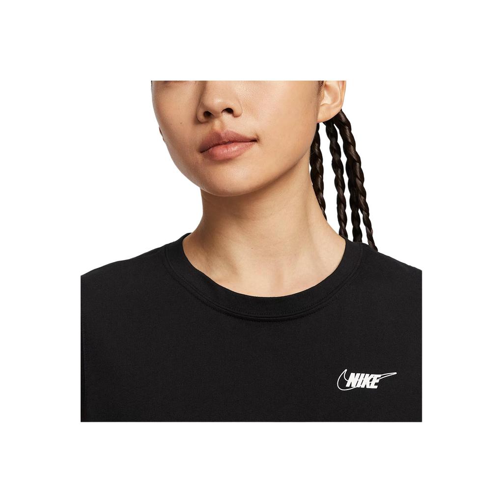 Nike Sportkleding Club Losse Pasvorm Veelzijdig Korte Mouw Comfortabel Mouwloos T-shirt Dames Tops Zwart HF9532-010