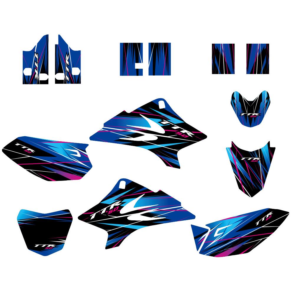Complete Decal Set for Yamaha TTR50 (2006-2015) - Graphic Background Stickers