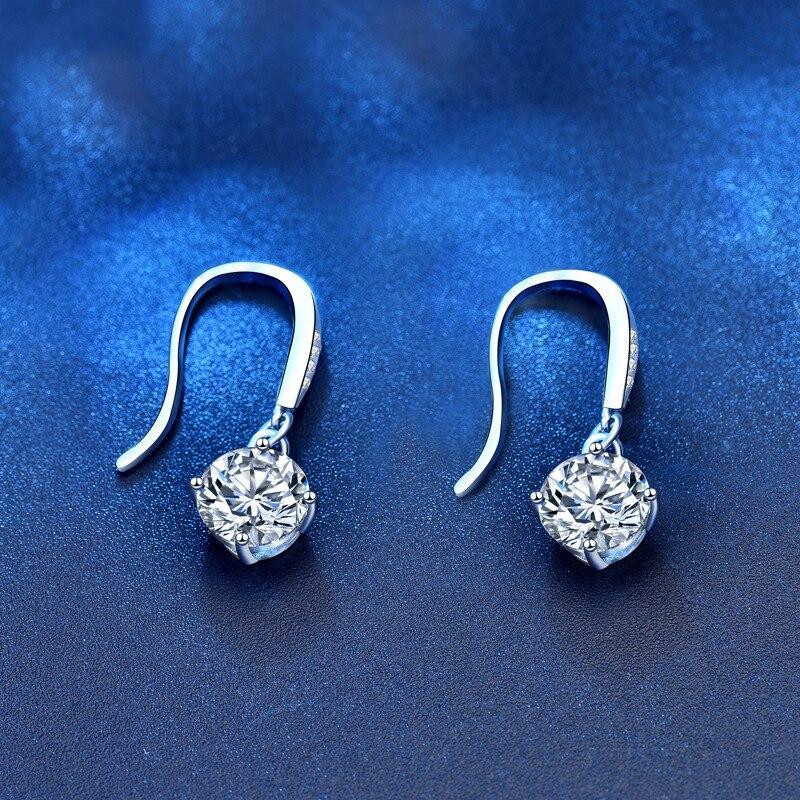Moissanite Druppeloorbellen 925 Zilver Dames Luxe Echte GRA 1 Ct Bruids Bruiloft Verloving Oorbel Dames Fijne Sieraden