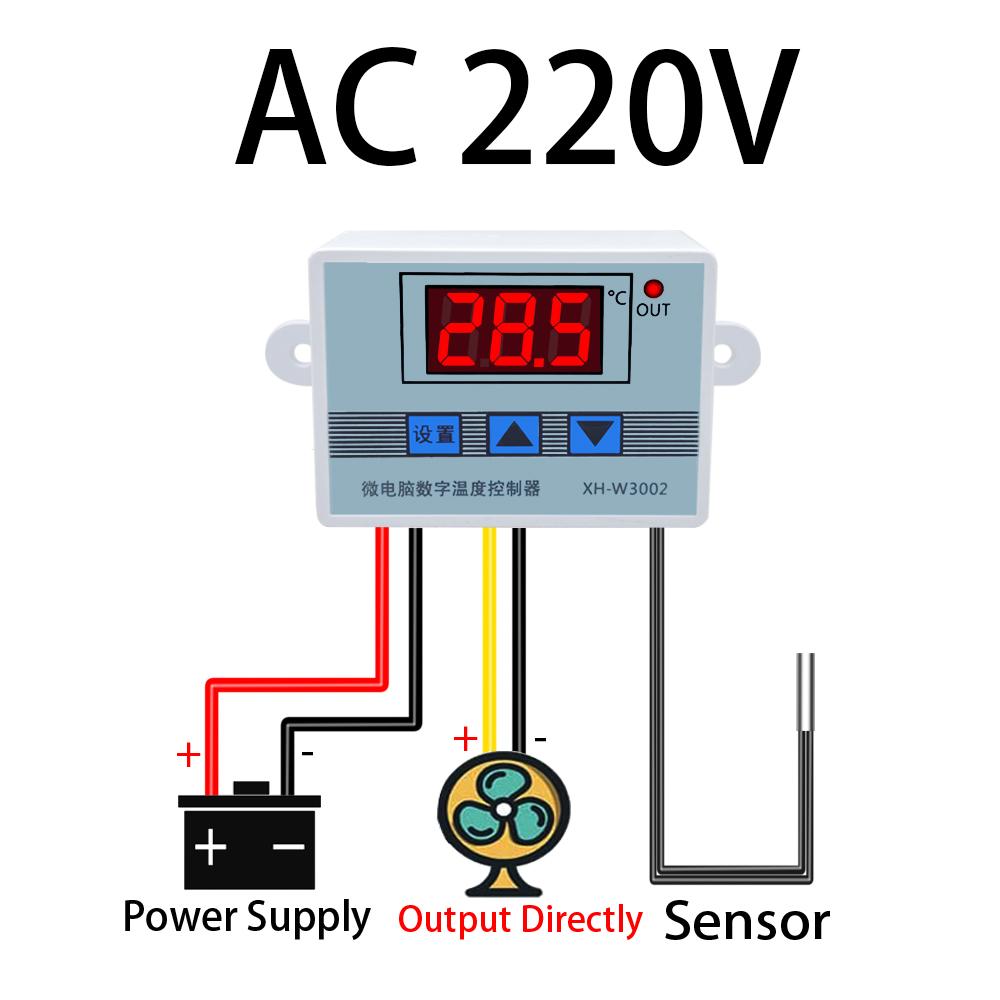 12V 24V 110V 220V Professionale W3002 Regolatore di Temperatura Digitale a LED 10A Termostato Regolatore XH-3002