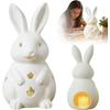 Easter Bunny Candle Holder Home Decor Figurine, Easter Hollowed-Out Rabbits White Resin Bunny Rabbit Candle Holder