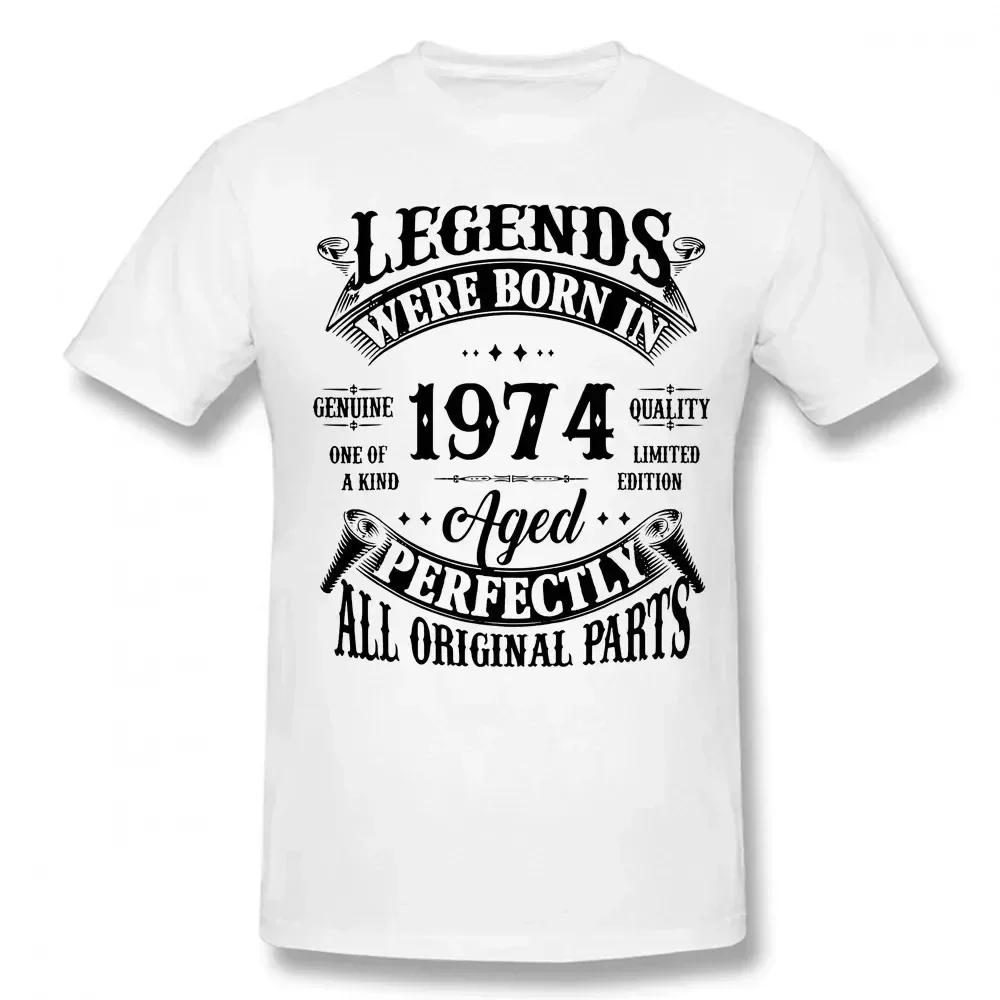Tricou Streetwear Mânecă Scurtă Cadouri Stil de Vară Tricou Haine Bărbați Legende Vintage Născute în 1974 50 de Ani